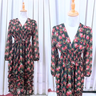 Đầm maxi hoa 3D nhí siêu đẹp