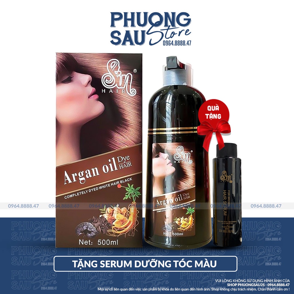 [CHÍNH HÃNG] Dầu Gội Phủ Bạc Sin Hair, Phủ Bạc Đen Tóc, Nâu Tóc Từ Lần Gội Đầu Tiên, Lên Màu Nhanh Chóng, Lâu Phai Màu