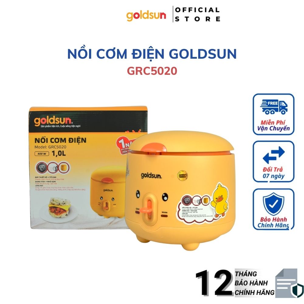 [Mã ELHADEV giảm 4% đơn 300K] Nồi Cơm Điện Mini Dung Tích 1L Bear GOLDSUN GRC5020 - BẢO HÀNH 12 THÁNG