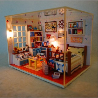 KHO-HN * Mô hình phòng ngủ nhà búp bê I-DIY HAPPY TIME với tông màu rực rỡ bắt mắt