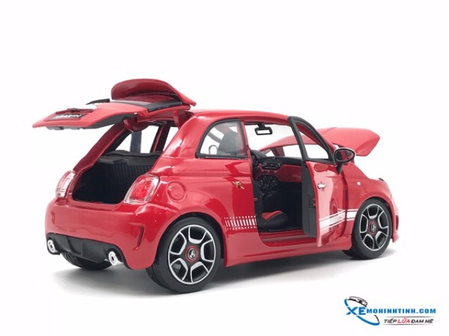 Xe mô hình New Fiat 500 Abarth Bburago 1:18 (Đỏ)