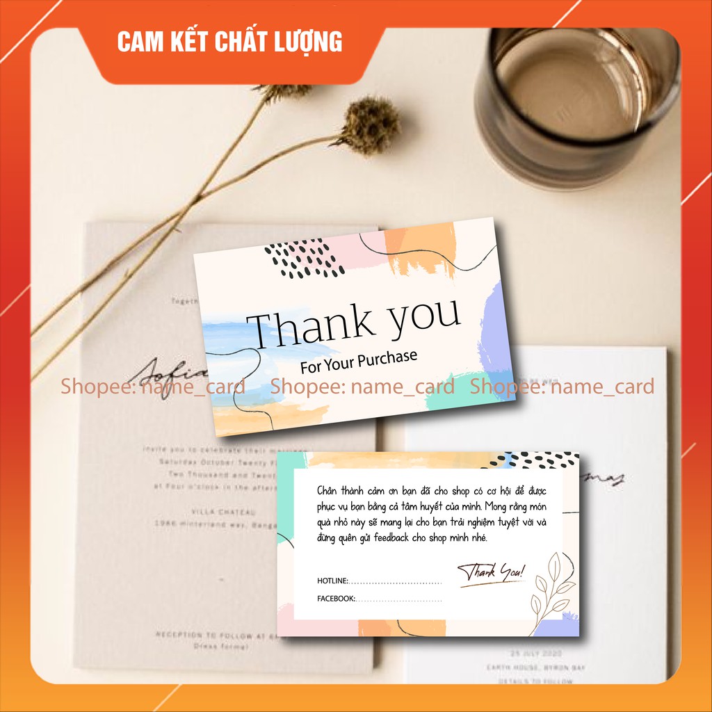 COMBO 100 card]thiệp cảm ơn, Thank you card, card visit