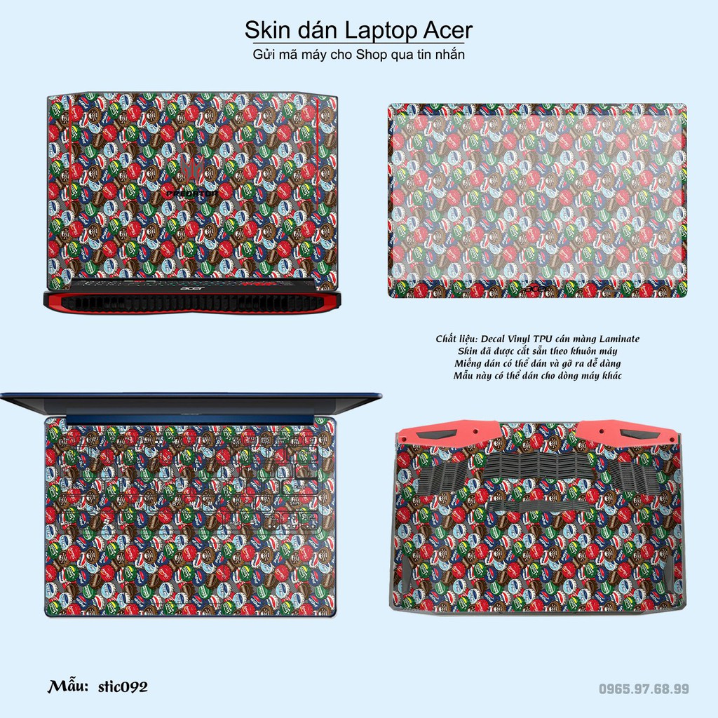 Skin dán Laptop Acer in hình Hoa văn sticker _nhiều mẫu 16 (inbox mã máy cho Shop)