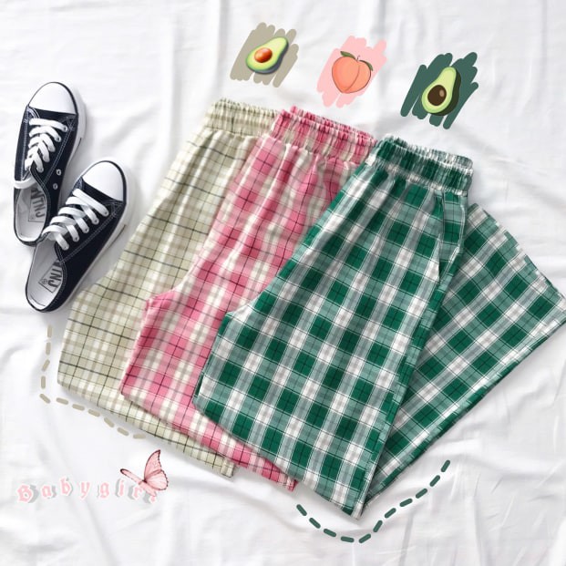 Quần caro ô nhỏ hot trend unisex