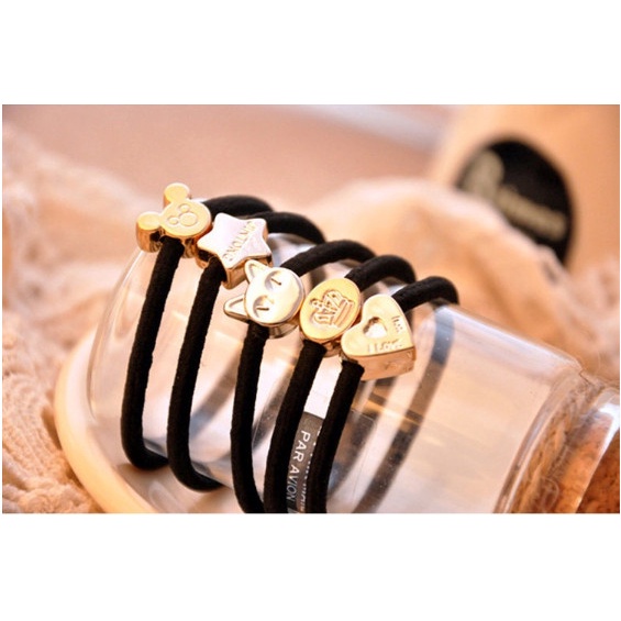 Dây Cột Tóc Hình Mèo Chuột Vương Miện Nơ Ngẫu Nhiên Cho Nữ   KT028