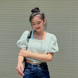 Áo Kiểu Bố Tay Phồng TH-183