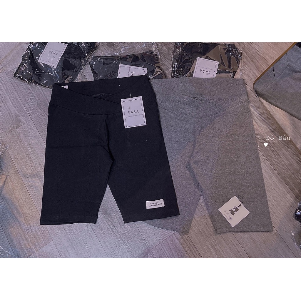 Quần bầu ngố, quần bầu đùi trên gối chất zip cotton chuẩn mềm đẹp, rất thoải mái cho mẹ bầu