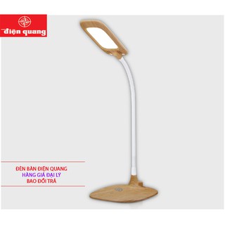 Đèn bàn học LED, có sạc, bảo vệ thị lực Điện Quang LDL12B 6W ( Pin LITHIUM, 6W, vỏ giả gỗ )