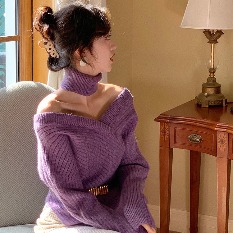 COZOK Áo sweater Dáng Ôm Phong Cách Thời Trang Retro
