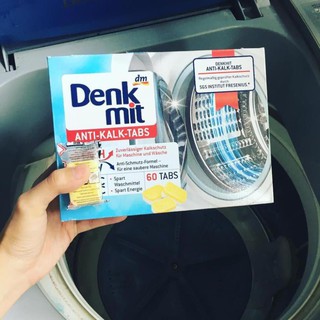 10 VIÊN Vệ sinh lồng giặt làm sạch lồng giặt tẩy lồng giặt  DENKMIT - cho máy cửa trước và cửa trên