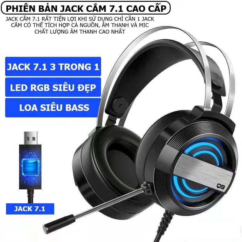 tai nghe có dây gaming chụp tai headphone có mic Chống Ồn HIFI chơi game cho  Điện Thoại Samsung xiaomi laptop pc #27