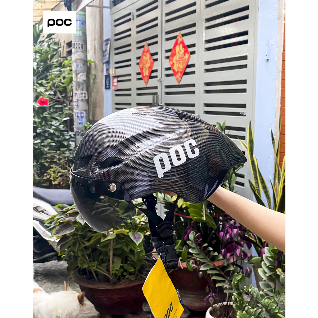 Nón thể thao POC 01 Vân CACBON, siêu cá tính + tặng túi và hộp ( BH 12 THÁNG)