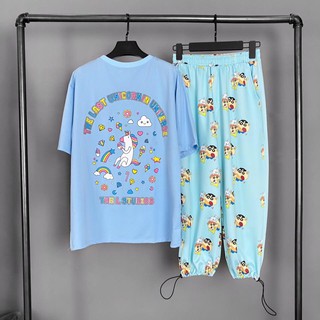 UNISEX - SET ÁO THUN TAY LỞ + QUẦN CARTOON/ QUẦN ULZZANG