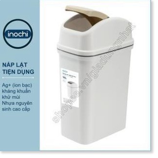 Thùng Rác Nhựa Nắp Lật Inochi 15 Lít Rất Đẹp Làm Sọt Rác Văn Phòng, Khách Sạn, Đựng Rác Gia Đình, Để Bàn Trong Nhà