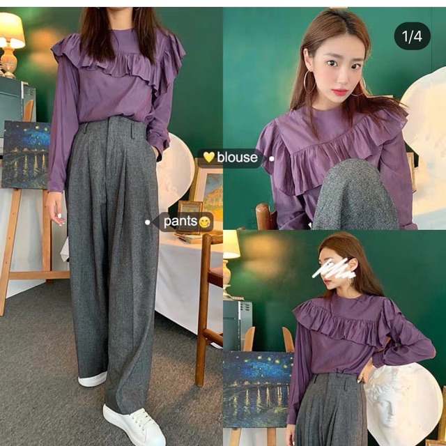 áo Blouse tím ( shopee thu 2% )