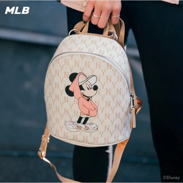 [CHÍNH HÃNG] Ba lô MLB x Mickey Monogram NY Beige thiết kế đặc điểm nổi bật dành cho nam nữ unisex