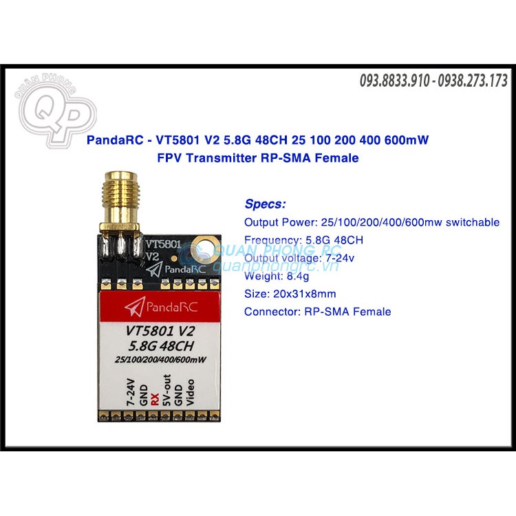 Bộ phát VTX PandaRC - VT5801 V2