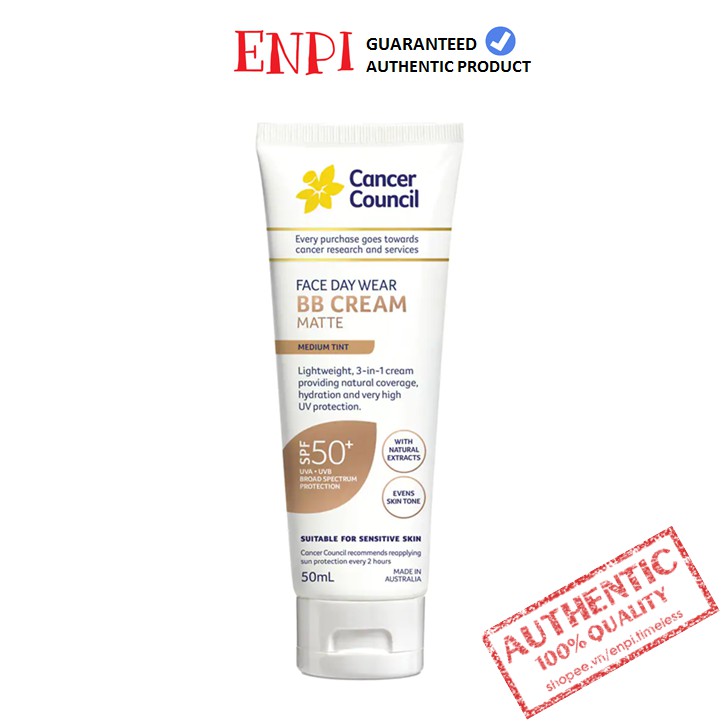 Kem nền chống nắng sáng tự nhiên Cancer Council BB Cream Light Tint