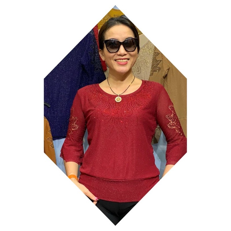 Áo thun voan trung niên kim sa cao cấp