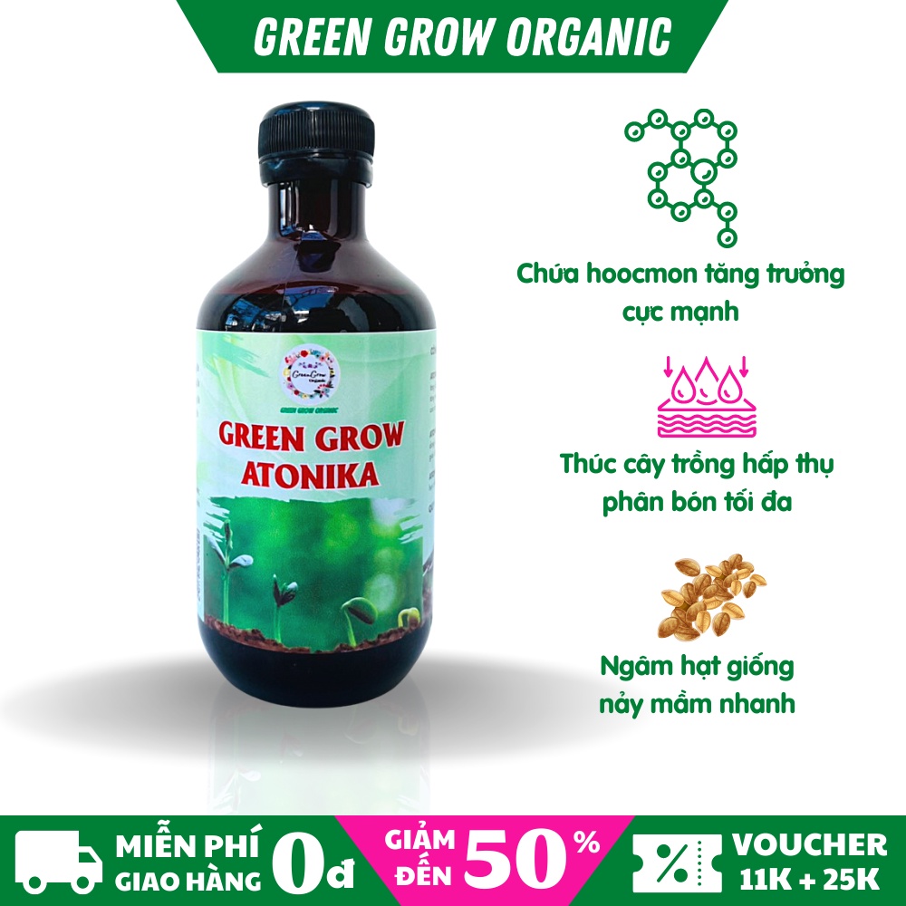 Phân bón lá GG Atonik chai 300ml thuốc kích rễ Atonik kích thích sinh trưởng kích hạt giống rau nảy mầm MS119 GREEN GROW