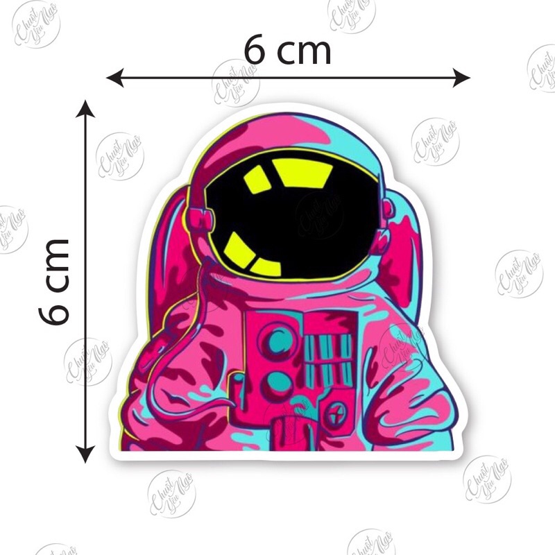 Combo 25/50 hình dán decal sticker phi hành gia vũ trụ người ngoài hành tinh galaxy space chống thấm nước NT 55