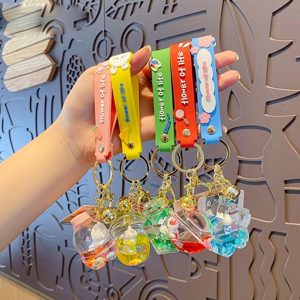 LANFY Móc Khóa Hình Ly Trà Sữa Thỏ Nổi Dễ Thương