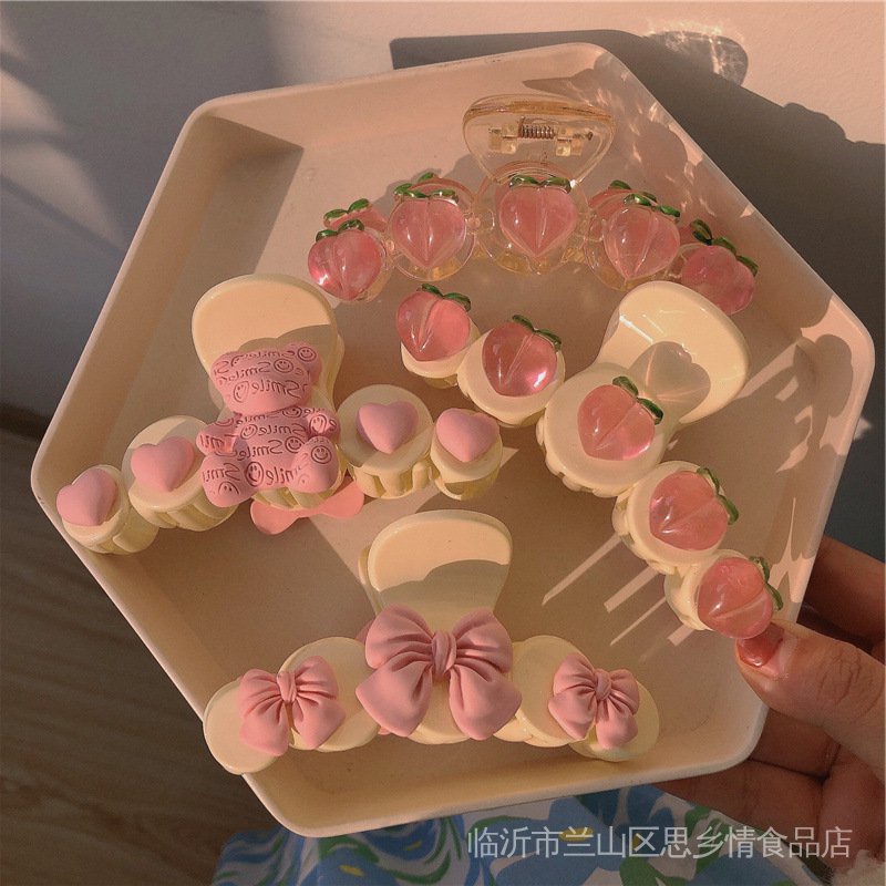 Kẹp Tóc Hình Cá Mập Đính Nơ Màu Hồng Dễ Thương Dành Cho Nữ