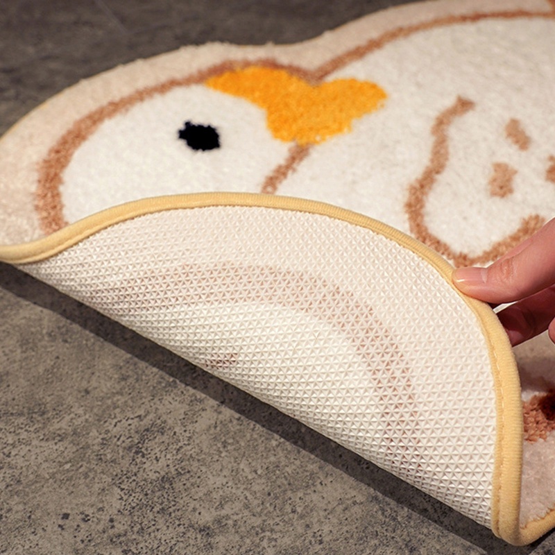 Thảm Bông Mềm Mịn Siêu Thấm Hút Chống Trượt In Họa Tiết Hoa / Ngỗng Hoạt Hình Sáng Tạo