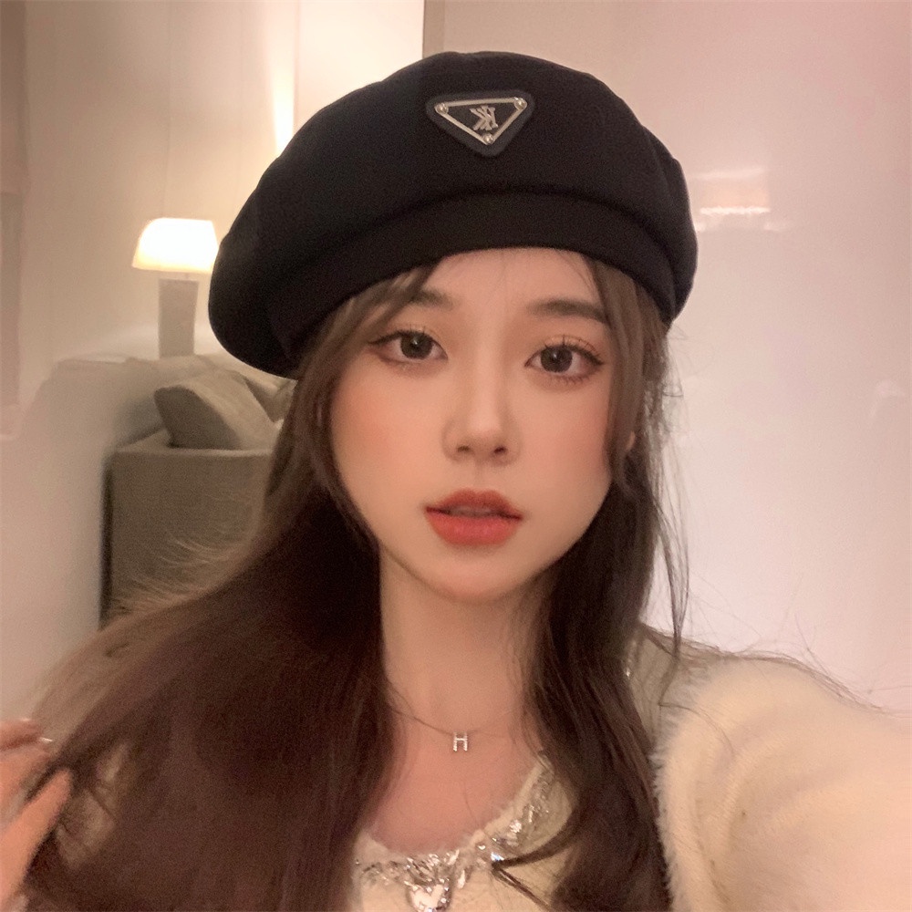 Mũ Beret Hình Tam Giác Thời Trang Dễ Phối Đồ Cho Nữ