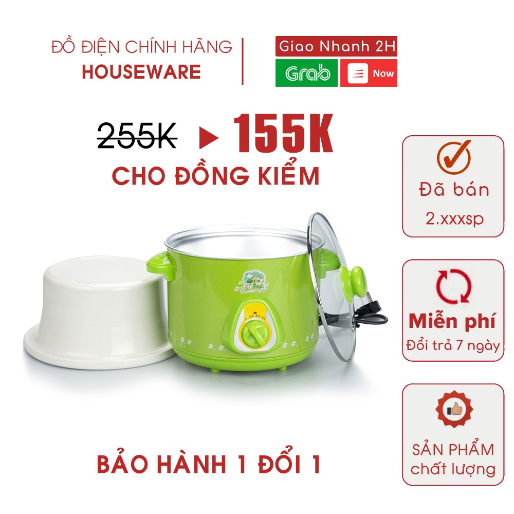 Nồi Nấu Cháo Cho Bé - Nồi Cháo Chậm, Nồi Kho Cá Đa Năng 1,5L-2,5L - Bảo hành 12 Tháng