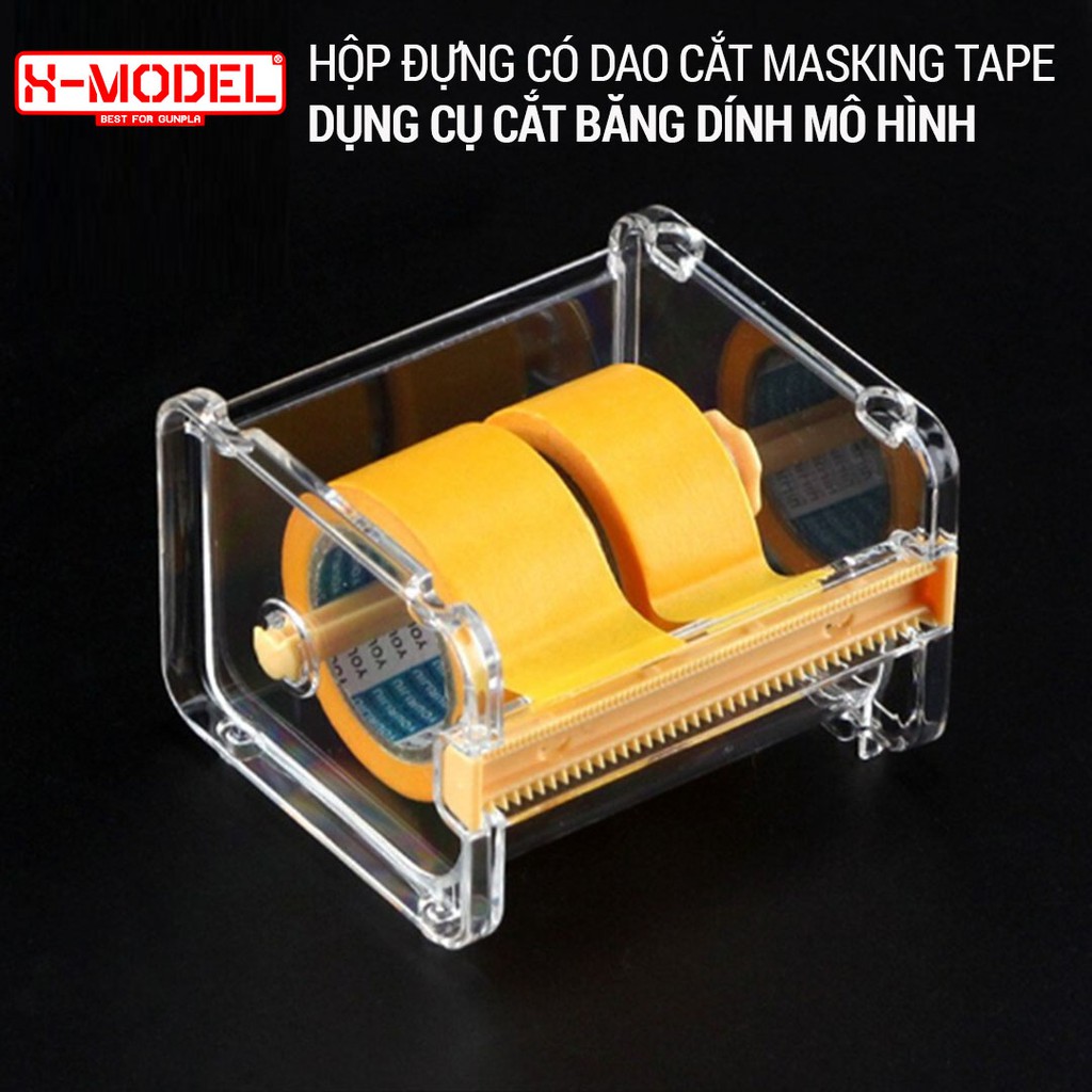 Hộp đựng băng dính có dao cắt masking tape XM43 XMODEL dụng cụ hỗ trợ cắt băng dính gundam kiểu dáng trong suốt,hiện đại