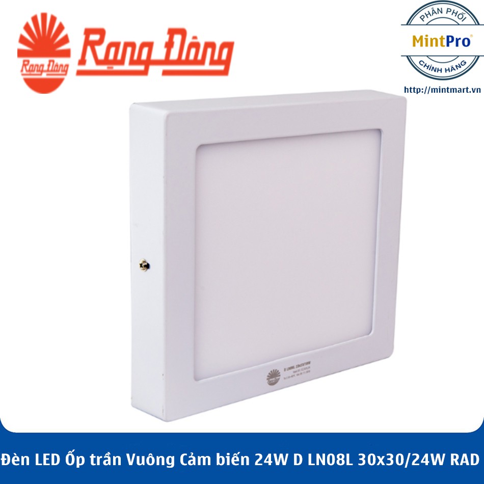 Đèn LED Ốp trần Vuông Cảm biến 24W D LN08L 30x30/24W RAD SS Rạng Đông - Hàng Chính Hãng