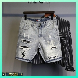 Quần sọt jean nam thời trang Kelvin Fashion, quần short jean nam vải bò co giãn mềm mịn, form cực chuẩn - MQ202