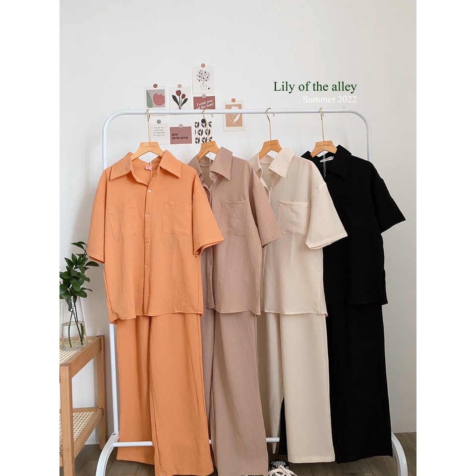 Set áo sơ mi quần culottes freestyle