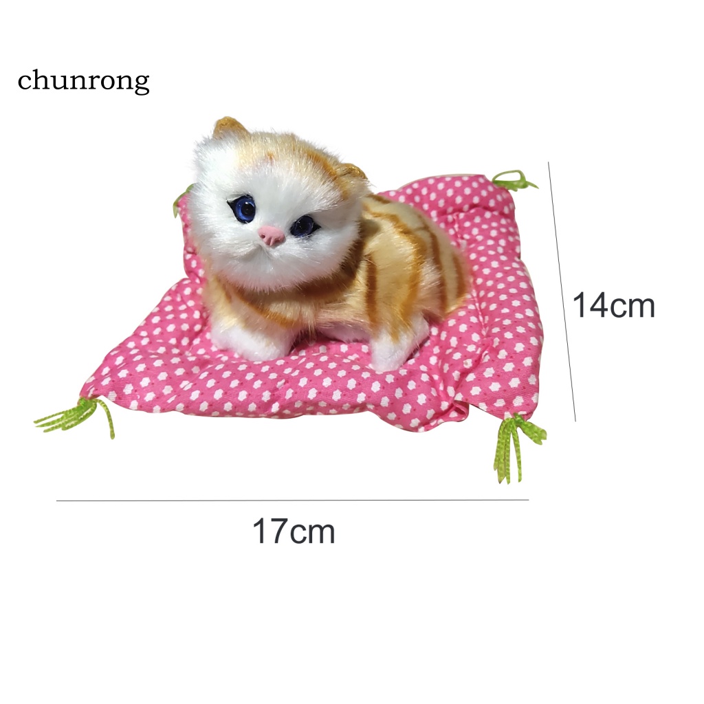 Cr Đồ Chơi Thú Nhồi Bông Hình Chú Mèo Đang Ngủ 2 Màu Dễ Thương Cho Bé