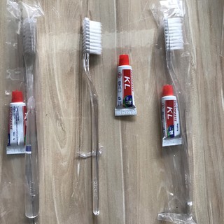 Bàn chải đánh răng kèm kem loại tốt cho kênh nhà nghỉ , khách sạn ( 100 bộ / túi )