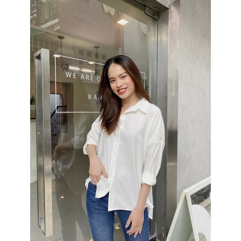 Áo sơ mi nữ form rộng, LUCETFASHION Comin Shirt, áo sơ mi nữ dài tay