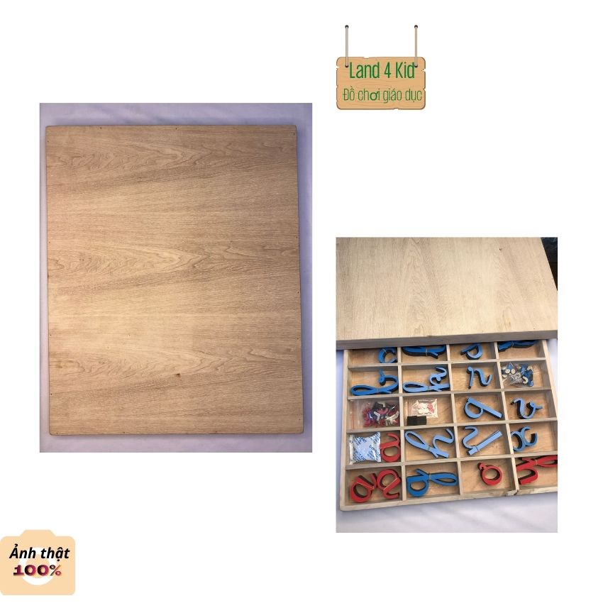 Đồ chơi giáo dục sớm cho bé - giáo cụ Montessori 3 6 - Bộ chữ cái rời viết thường song ngữ Anh Việt MR6 Land 4 kid