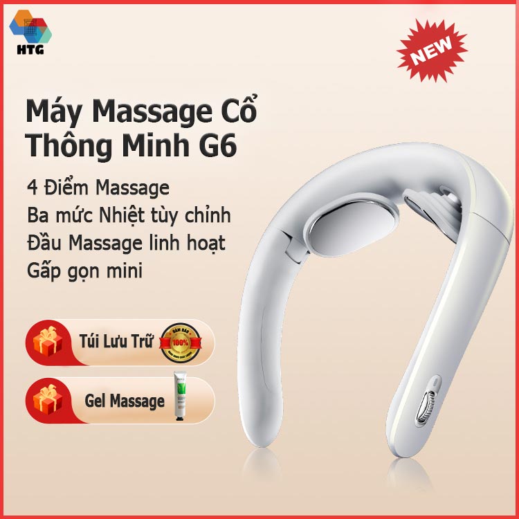 Máy massage cổ vai gáy Huawei Jeeback G6 nâng cấp massage 3 cấp nhiệt. kết nối app, 4 khu vực massage nhiệt, siêu nhỏ