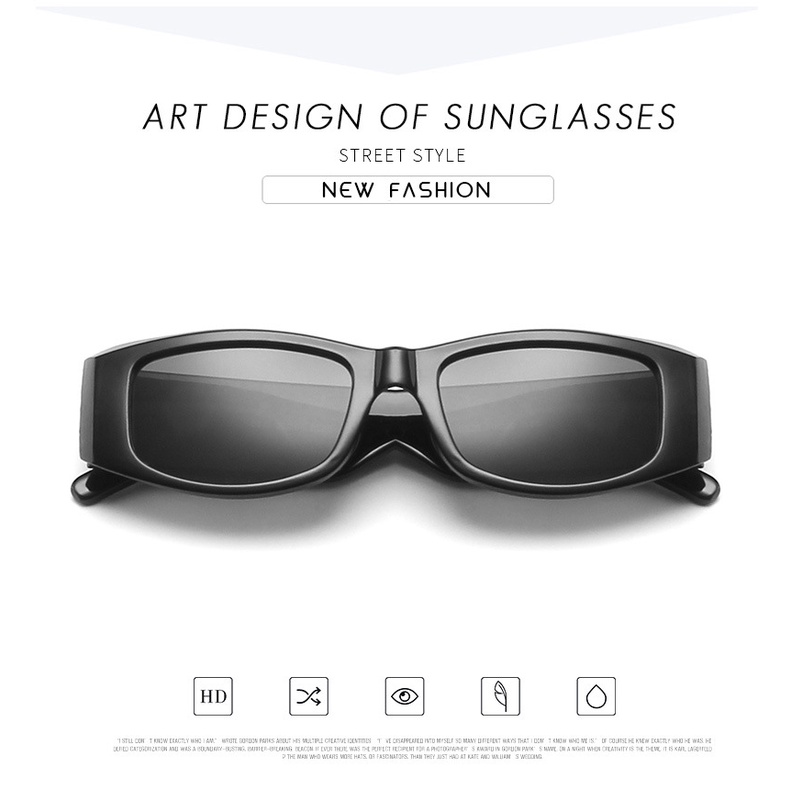 Thời trang Hip Hop Nam và Nữ Kính râm Gọng đen Chữ Punk Chống nắng Kính râm UV400