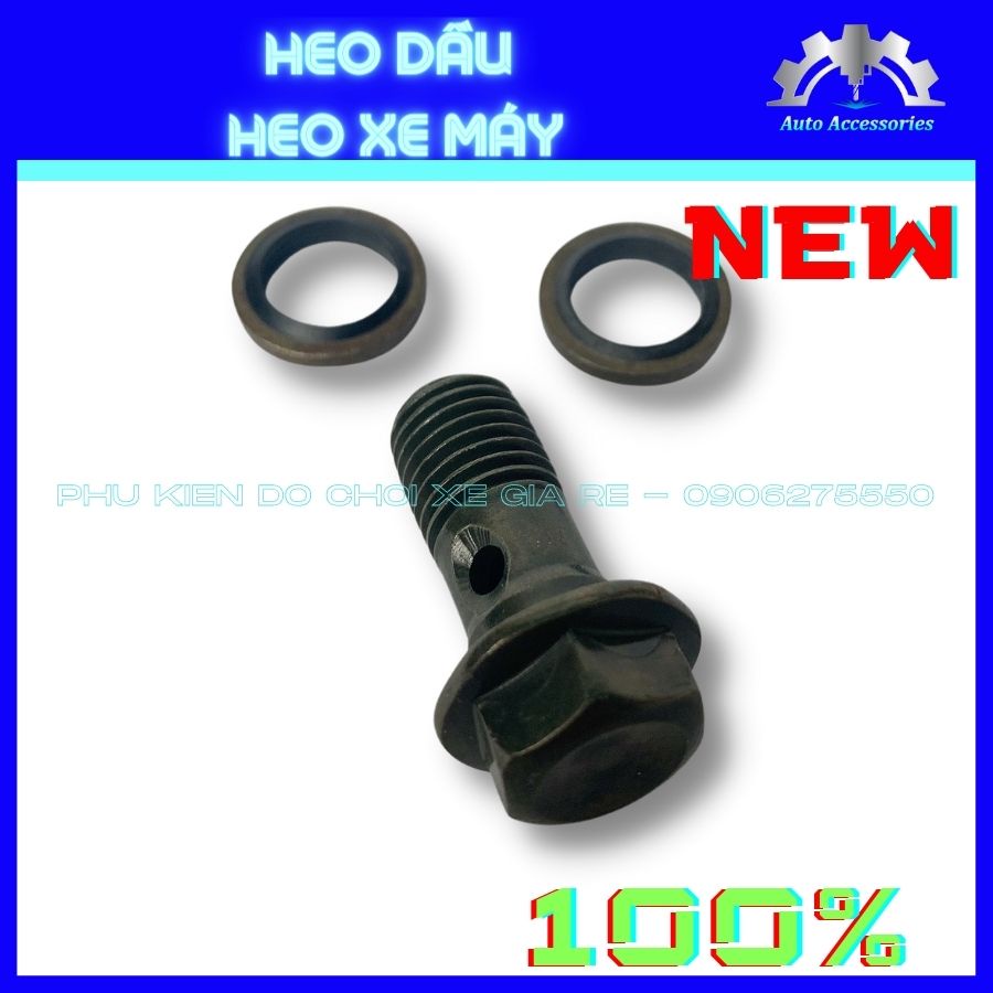 NEW 100% - ỐC DẦU - Ốc Heo Dầu Xe Máy - Tặng Kèm 2 Ron - gắn Heo Dầu Nissin Brcmbe Frando Adelin 2piston đối xứng