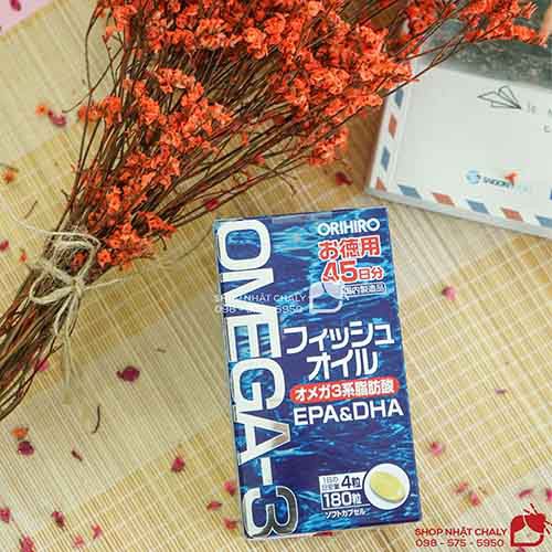 Viên dầu cá Omega 3 Orihiro bổ mắt, ngăn ngừa khô mỏi mắt 180 viên của Nhật