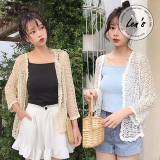 Áo khoác mỏng nhẹ ren bi đi biển đi chơi nàng len
