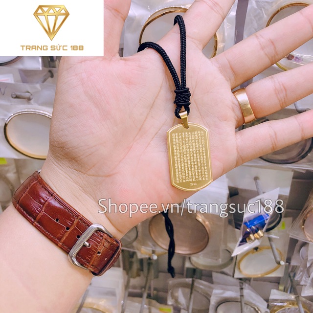 Dây chuyền titan chú đại bi bông sen