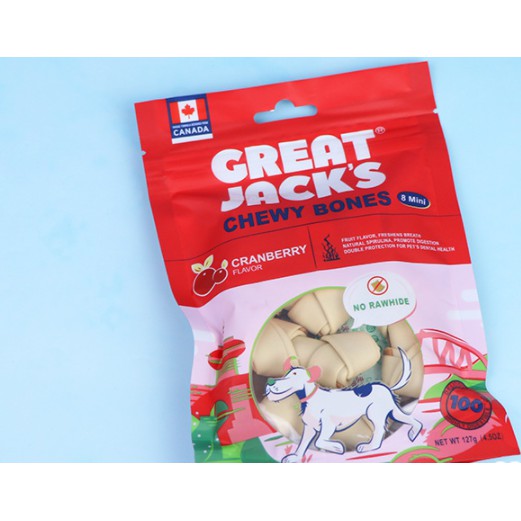 [Mã 253FMCGSALE giảm 8% tối đa 100K đơn 500K] Xương xoắn vị sữa trái cây GREAT JACK'S túi 150g