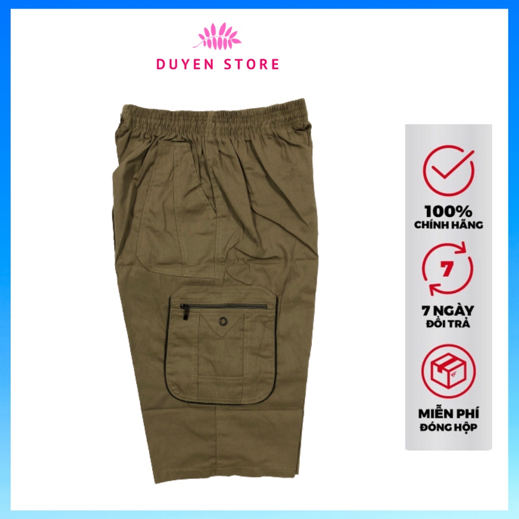 Quần lửng Túi Hộp nam Trung Niên lưng thun co giãn Ống Suông Rộng size 28 - 36