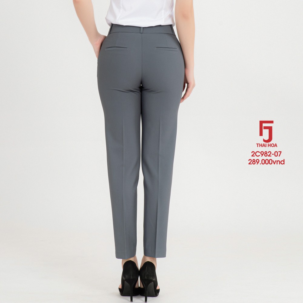 Quân tây nữ công sở đẹp 9 tấc màu ghi xám bigsize trơn Thái Hoà 2c982-07-01