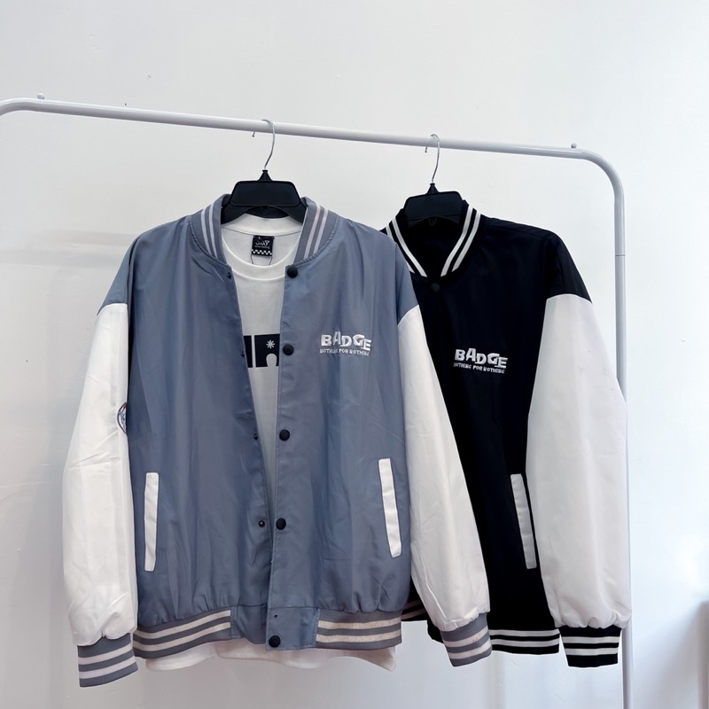 Áo khoác dù BOMBER BADGE form rộng Ulzang màu XANH/ĐEN/TAN 🦋/Nam nữ unisex ❤️ Jaystoree 2❤️