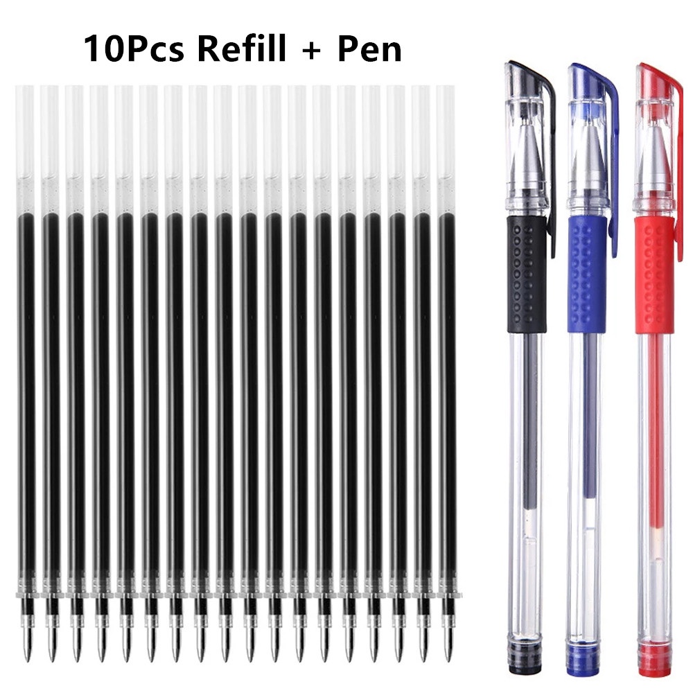 Set 10 Bút Bi Mực Xanh/Đen Ngòi 0.5mm