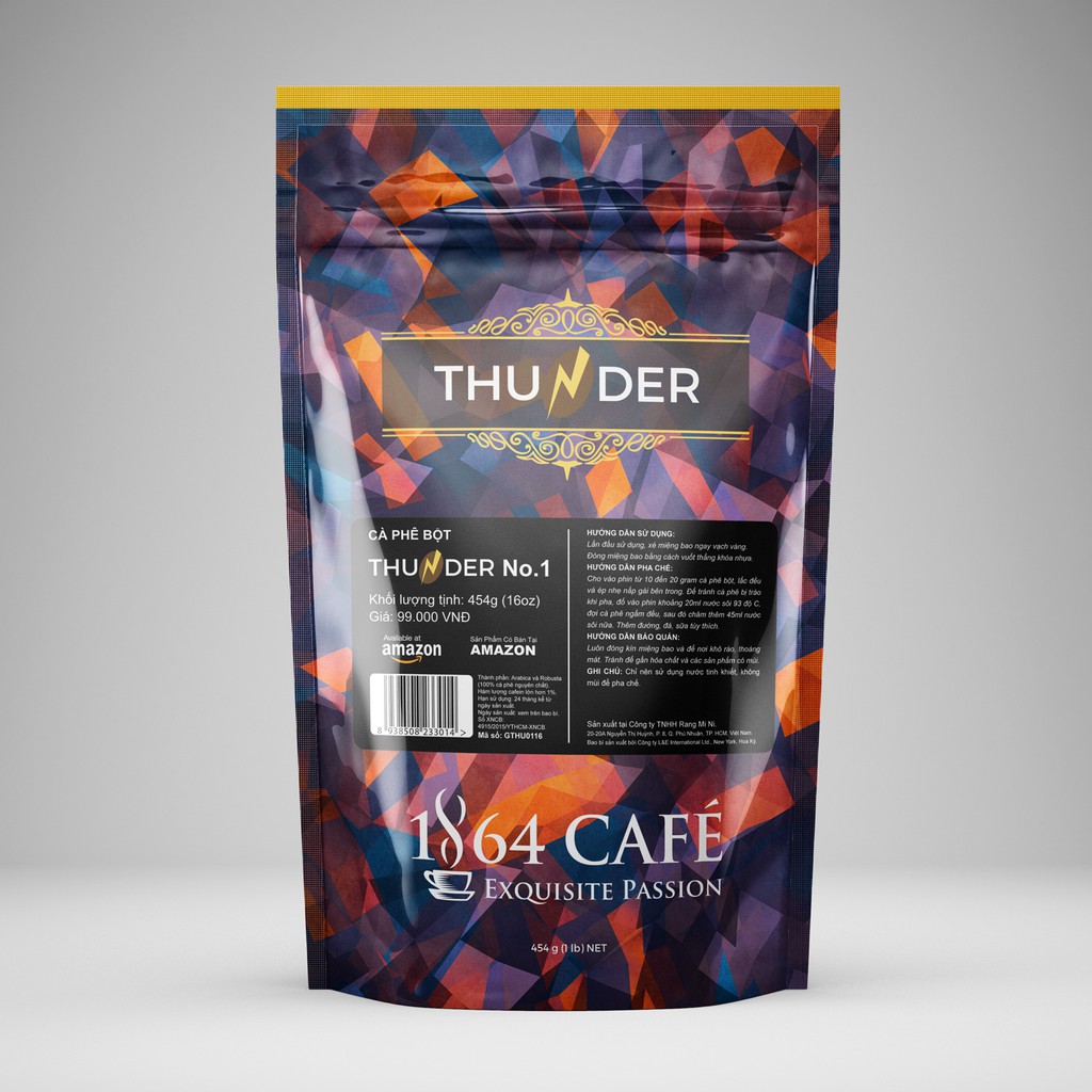 Cà Phê Rang Xay Thunder No.1 Trọng lượng 454g - 1864 CAFÉ